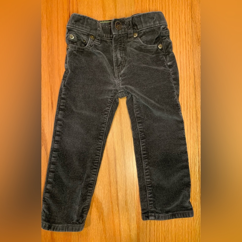 Crew cuts by Jcrew grey corduroy toddler pants size 2T with adjustable waist